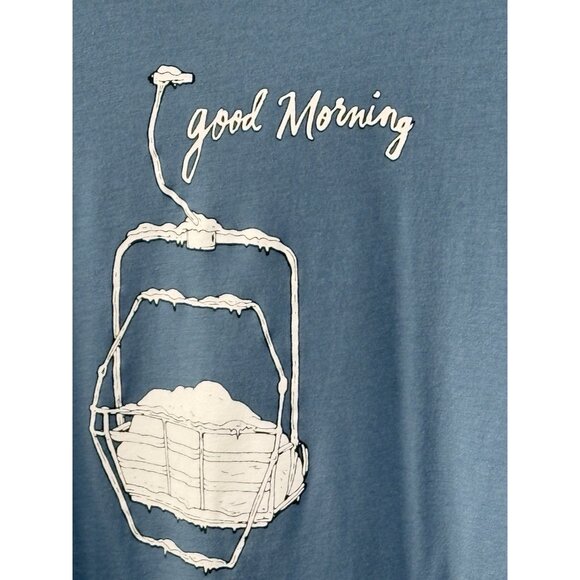 Ski The East Graphic Crewneck Tee T-Shirt Men’s XL Snow Lift Blue Cotton - Picture 2 of 11